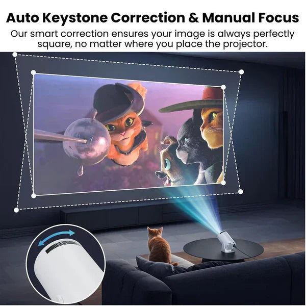 Portable Smart Projector with Built-in Apps YouTube, Netflix, Prime.