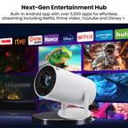 Portable Smart Projector with Built-in Apps YouTube, Netflix, Prime.