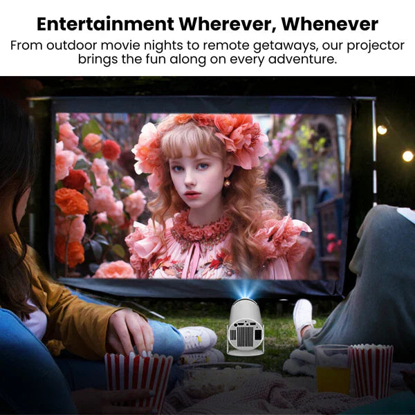Portable Smart Projector with Built-in Apps YouTube, Netflix, Prime.