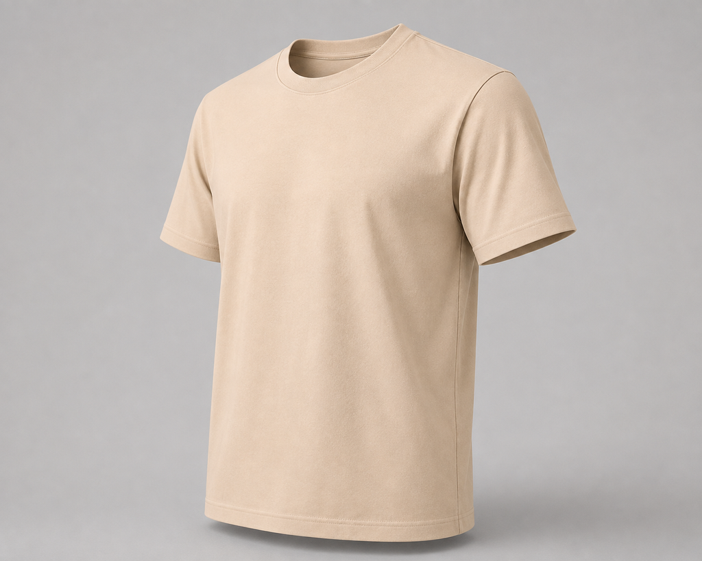 Sand Beige Plain T-Shirt